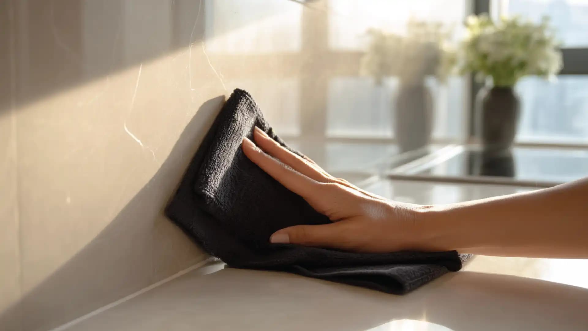 vệ sinh và bảo trì tấm ốp tường bếp