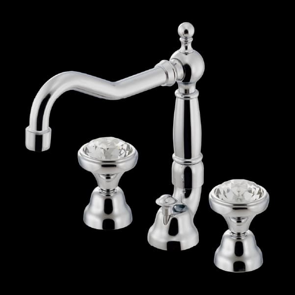 Vòi lavabo Nóng lạnh, 2 nút vặn Màu chrome L153CH tinh giản, chất lượng Nhật Bản.