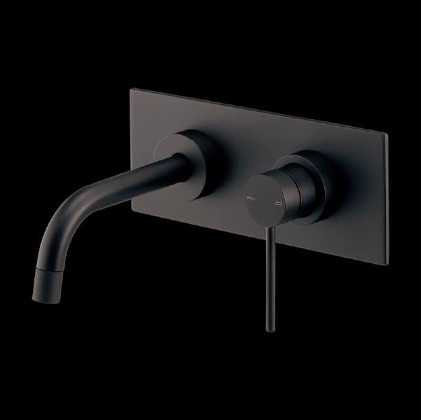 Vòi lavabo Gắn tường, nóng lạnh, 1 cần gạt Màu đen L199MD - Hình ảnh 1 - Vòi rửa cao cấp Kurashi