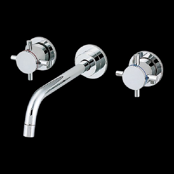 Vòi lavabo gắn tường 2 tay vặn L001CH màu chrome màu chrome – Kurashi