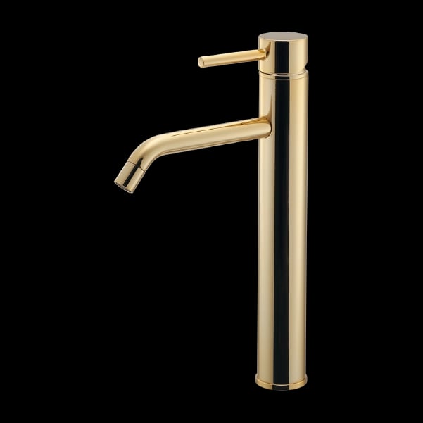 Vòi lavabo nóng lạnh dáng đứng L183AG màu vàng màu vàng – Kurashi
