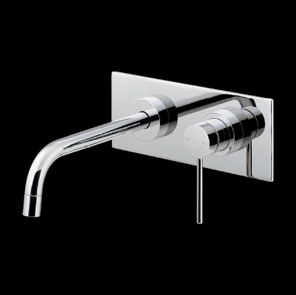 Vòi lavabo gắn tường liền tấm L199CH màu chrome màu chrome – Kurashi