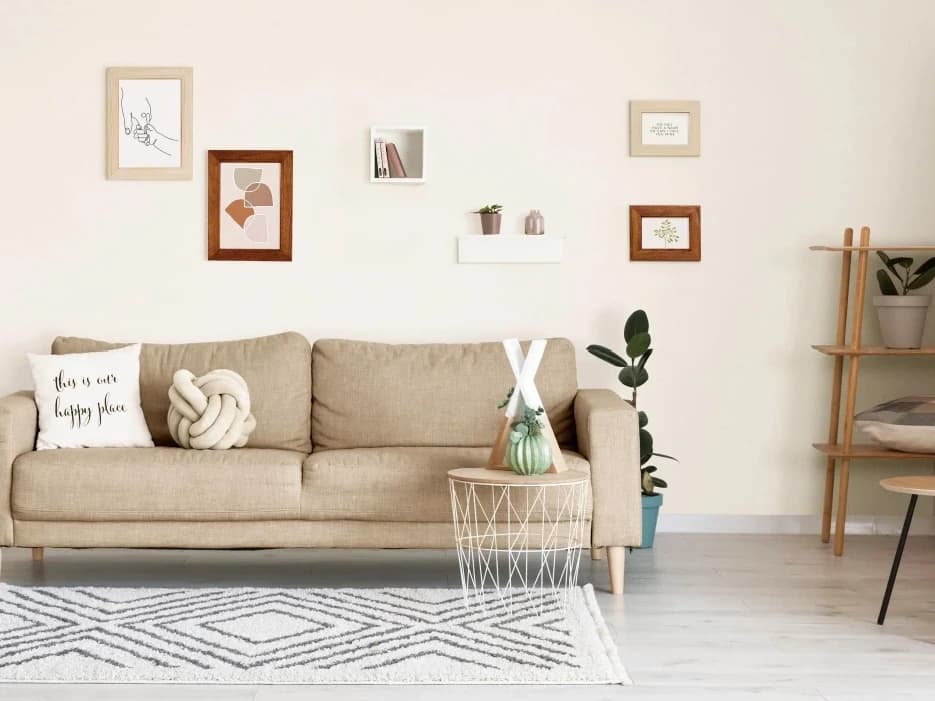 Ốp tường phòng khách bằng tấm ốp từ tính